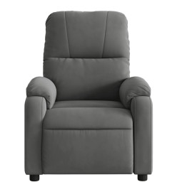 Fauteuil inclinable de massage gris foncé tissu microfibre