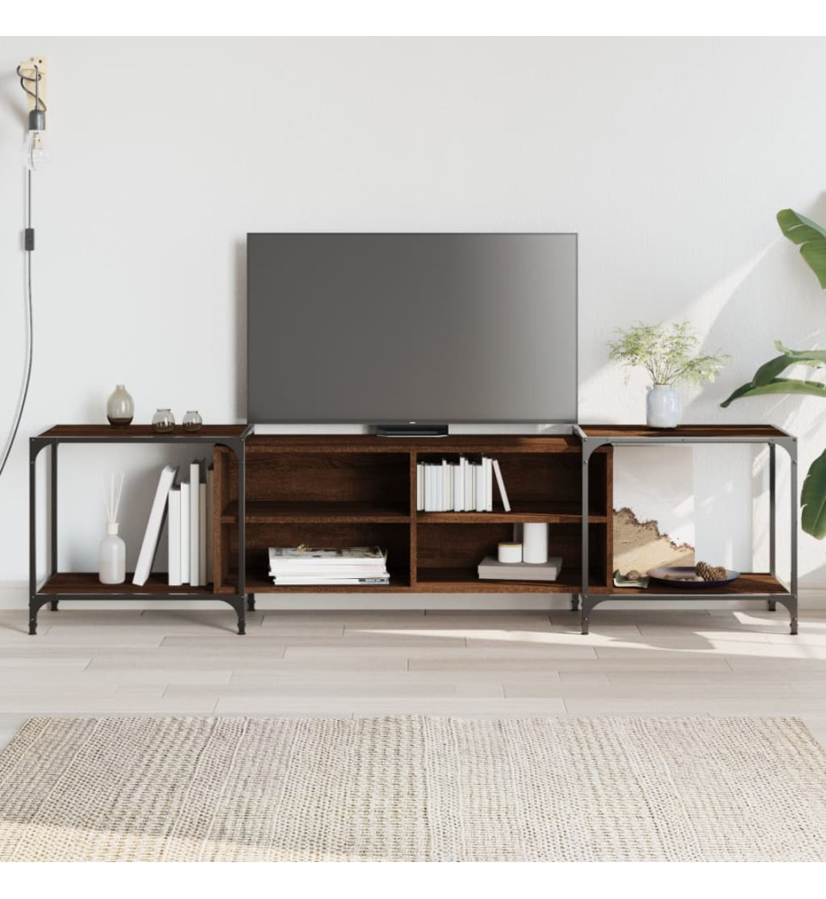 Meuble TV chêne marron 203x37x50 cm bois d'ingénierie