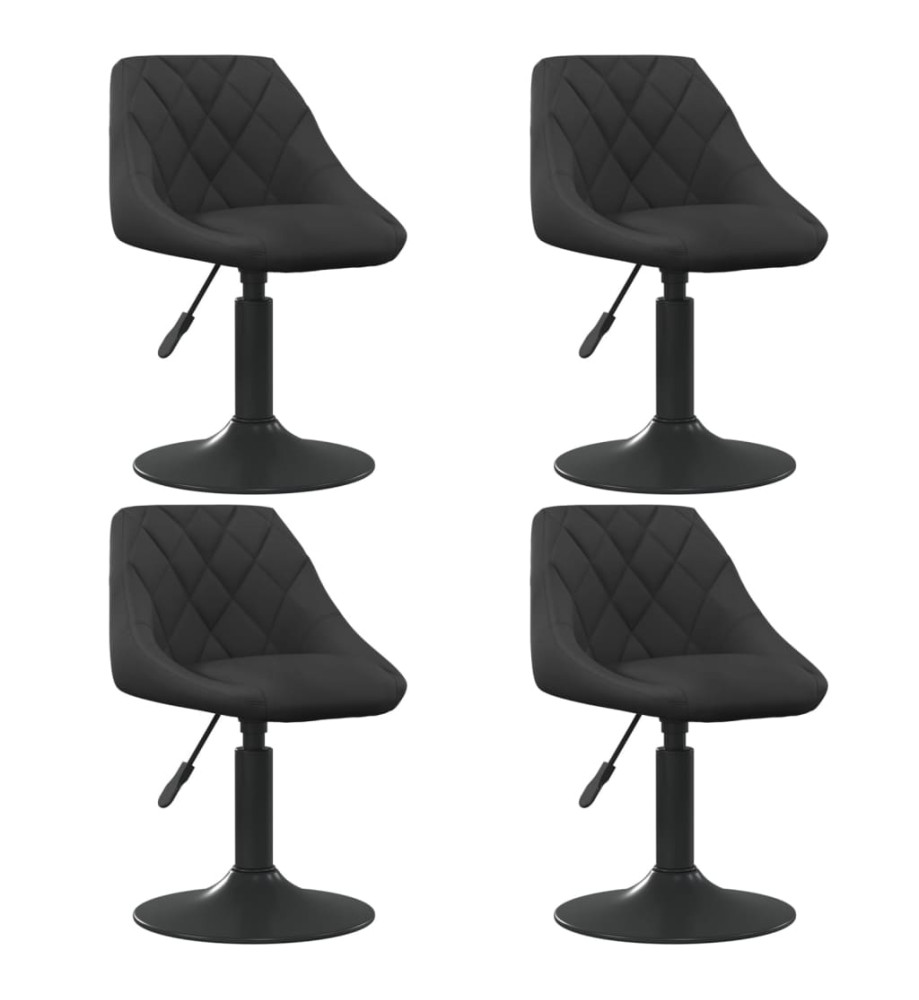 Chaises pivotantes à manger lot de 4 noir velours