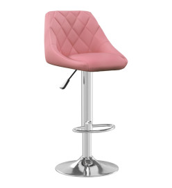 Tabourets de bar lot de 2 rose velours