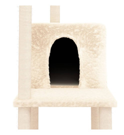 Arbre à chat avec griffoirs en sisal Crème 144,5 cm