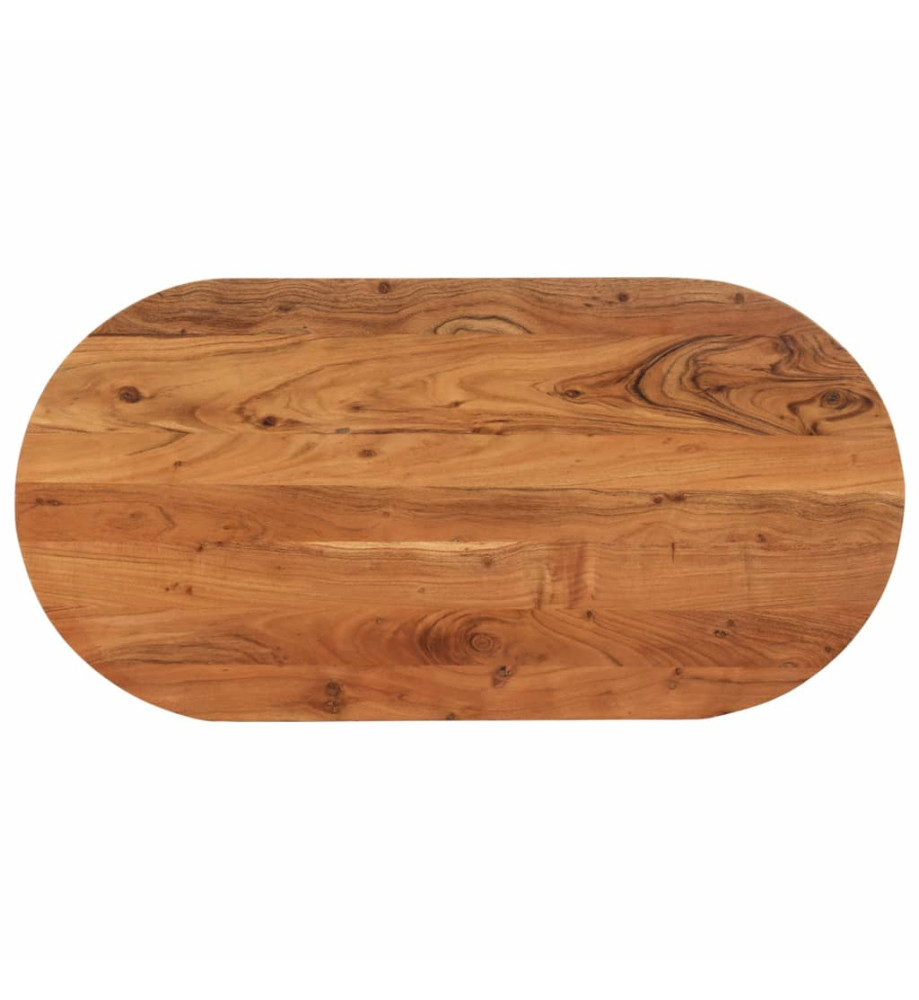 Dessus de table 80x40x2,5 cm ovale bois massif d'acacia