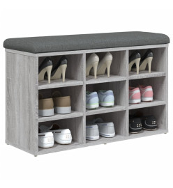 Banc à chaussures sonoma gris 82x32x50 cm bois d'ingénierie