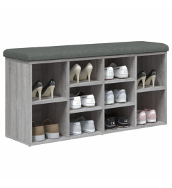 Banc à chaussures sonoma gris 102x32x50 cm bois d'ingénierie