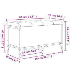 Banc de rangement chêne sonoma 82x42x45 cm bois d'ingénierie