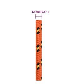 Corde de bateau Orange 12 mm 100 m Polypropylène