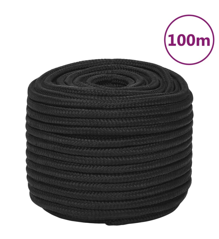 Corde de bateau Noir complet 14 mm 100 m Polypropylène