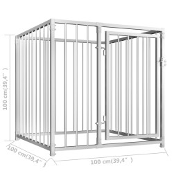 Chenil d'extérieur pour chiens 100 x 100 x 100 cm