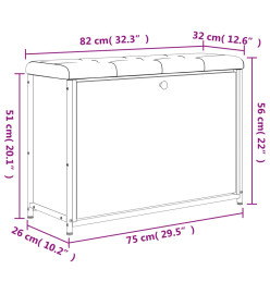 Banc à chaussures avec tiroir rabattable chêne fumé 82x32x56 cm