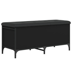 Banc de rangement noir 102x42x45 cm bois d'ingénierie