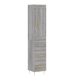 Buffet haut Sonoma gris 34,5x34x180 cm Bois d'ingénierie