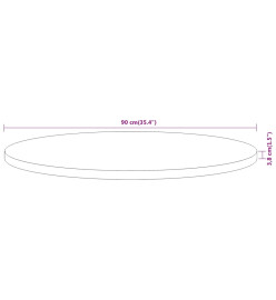 Dessus de table Ø90x3,8 cm rond bois massif d'acacia