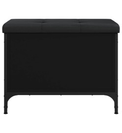 Banc de rangement noir 62x42x45 cm bois d'ingénierie