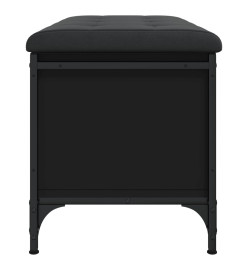 Banc de rangement noir 82x42x45 cm bois d'ingénierie