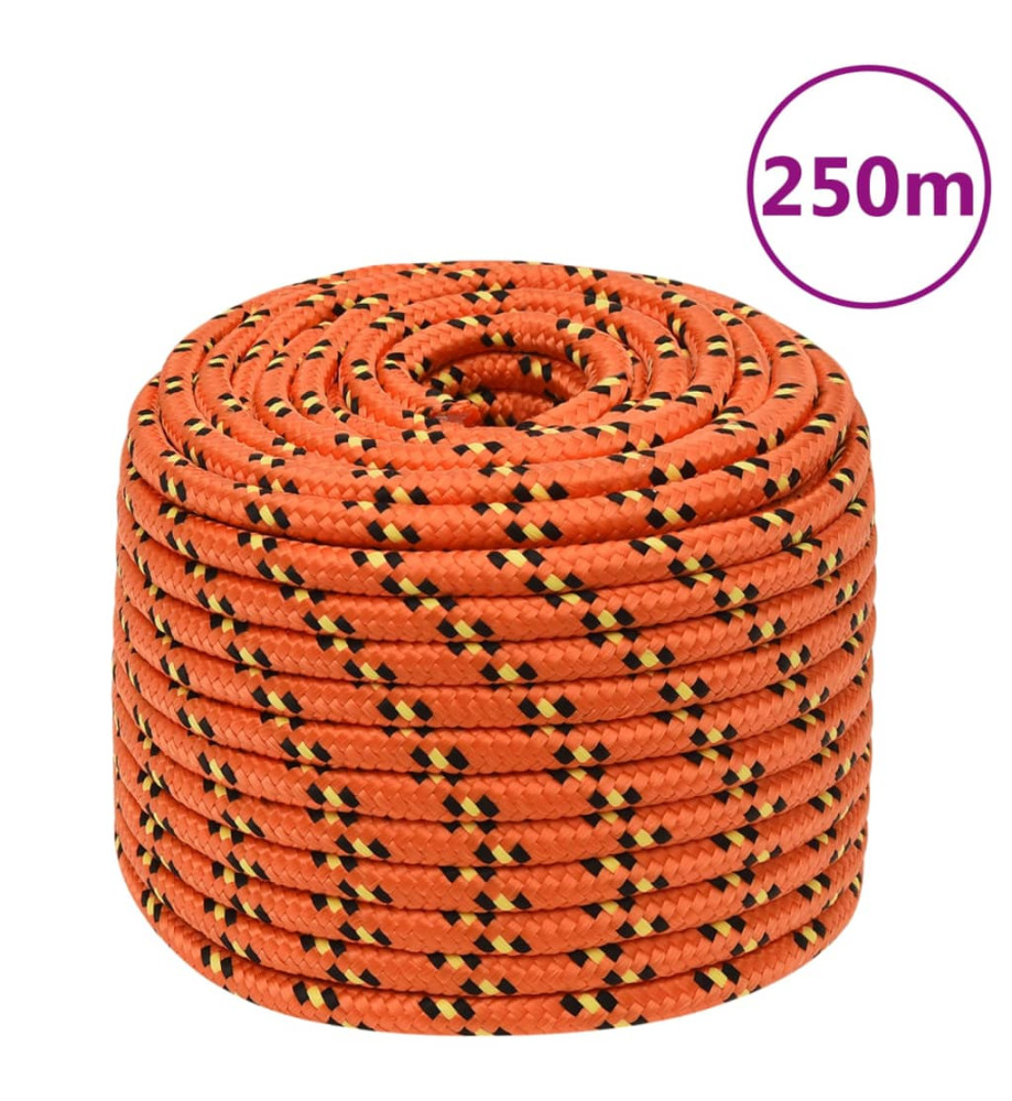 Corde de bateau Orange 12 mm 250 m Polypropylène