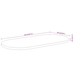 Dessus de table 120x60x3,8 cm ovale bois massif d'acacia