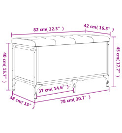 Banc de rangement chêne marron 82x42x45 cm Bois d'ingénierie