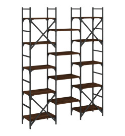 Bibliothèque chêne marron 127,5x28,5x172,5 cm bois d'ingénierie