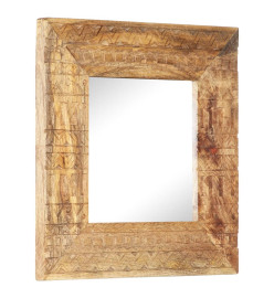 Miroir sculpté à la main 50x50x11 cm Bois de manguier solide