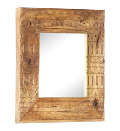 Miroir sculpté à la main 50x50x11 cm Bois de manguier solide