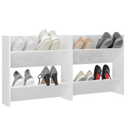 Armoires à chaussures murales 2 pcs Blanc brillant 60x18x60 cm