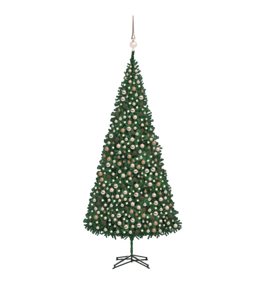 Arbre de Noël artificiel pré-éclairé et boules 500 cm vert