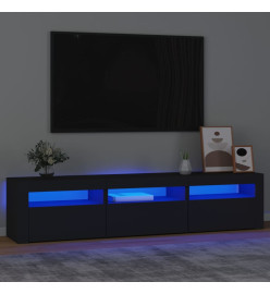 Meuble TV avec lumières LED Noir 180x35x40 cm