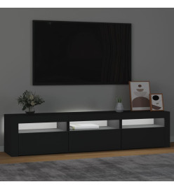 Meuble TV avec lumières LED Noir 180x35x40 cm