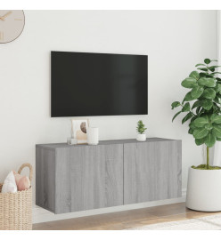 Meuble TV mural sonoma gris 100x30x41 cm