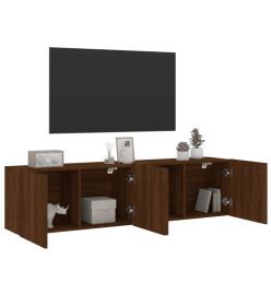 Meubles TV muraux 2 pcs chêne marron 80x30x41 cm