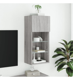 Meuble TV avec lumières LED sonoma gris 40,5x30x90 cm