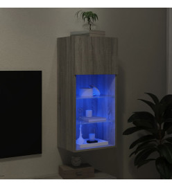 Meuble TV avec lumières LED sonoma gris 40,5x30x90 cm