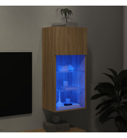 Meuble TV avec lumières LED chêne sonoma 40,5x30x90 cm