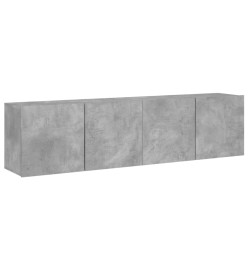 Meubles TV muraux 2 pcs gris béton 80x30x41 cm