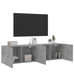 Meubles TV muraux 2 pcs gris béton 80x30x41 cm