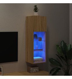 Meuble TV avec lumières LED chêne sonoma 30,5x30x90 cm