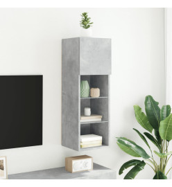 Meuble TV avec lumières LED gris béton 30,5x30x90 cm