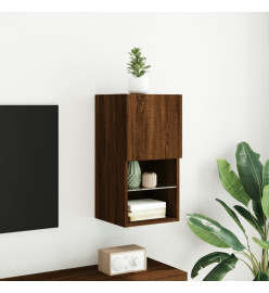 Meuble TV avec lumières LED chêne marron 30,5x30x60 cm