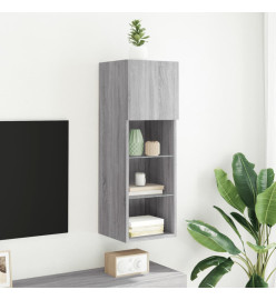 Meuble TV avec lumières LED sonoma gris 30,5x30x90 cm