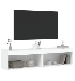 Meubles TV avec lumières LED 2 pcs blanc 60x30x30 cm