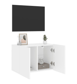 Meuble TV mural blanc 60x30x41 cm