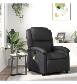 Fauteuil de massage inclinable noir cuir véritable