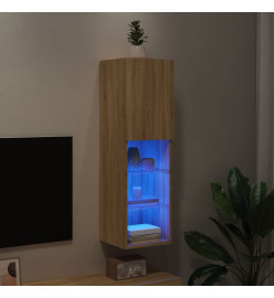 Meuble TV avec lumières LED chêne sonoma 30,5x30x102 cm