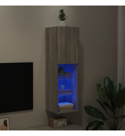 Meuble TV avec lumières LED sonoma gris 30,5x30x102 cm