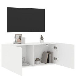 Meuble TV mural blanc 100x30x41 cm