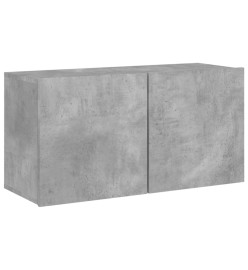 Meuble TV mural gris béton 80x30x41 cm