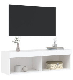 Meuble TV avec lumières LED blanc 100x30x30 cm