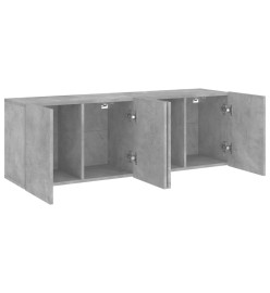 Meubles TV muraux 2 pcs gris béton 60x30x41 cm