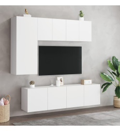 Meubles TV muraux 2 pcs blanc 60x30x41 cm