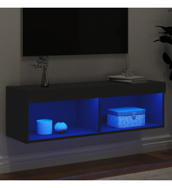 Meuble TV avec lumières LED noir 100x30x30 cm